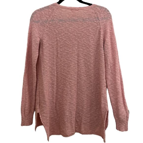 Mossimo Supply Co. Crochet Lace Tunic Pink Sweater Open-Knit Medium Cozy - Picture 2 of 6